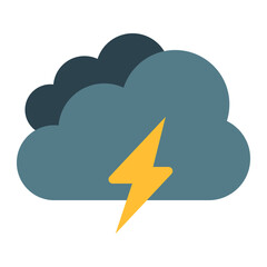 cloud thunder weather using soft color and flat style