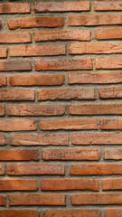 Red brick wall. Arranged neatly with cement. Can be used as background design material