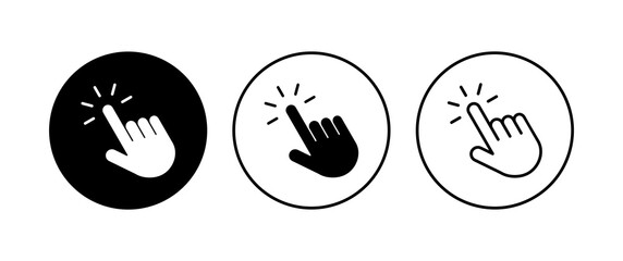 Hand click icon set. pointer icon vector. hand cursor icon vector