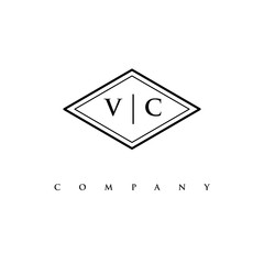 initial VC logo design vector