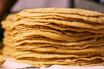 handmade yellow creole corn tortillas taco