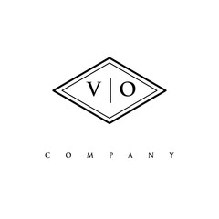 initial VO logo design vector