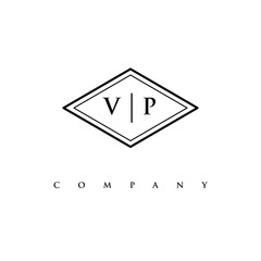initial VP logo design vector