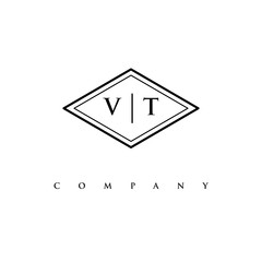 initial VT logo design vector
