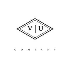 initial VU logo design vector