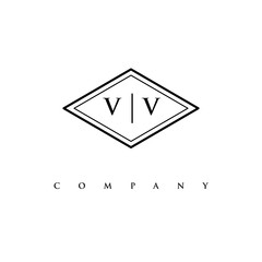 initial VV logo design vector