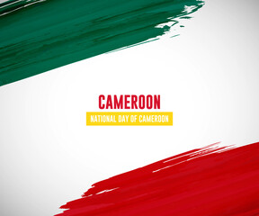 Happy national day of Cameroon with creative watercolor splash background