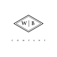 initial WB logo design vector