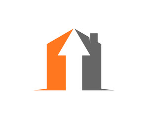 House with arrow up in the middle