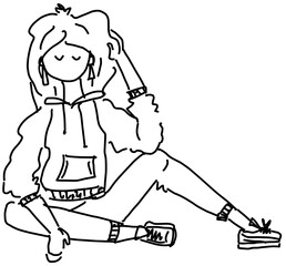 Girl modelling a hoodie, casual wear