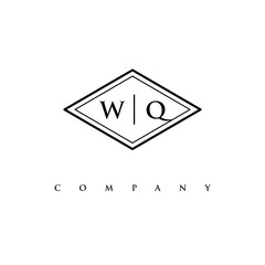 initial WQ logo design vector