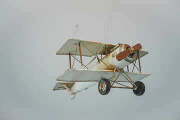 old airplane isolated on white