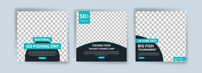 National go fishing day. Banners vector for social media ads, web ads, business messages, discount flyers and big sale banner.