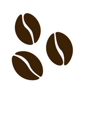 SILHOUETTE COFFEE BEANS, COFFEA ARABICA. VECTOR GRAPHIC RESOURCE