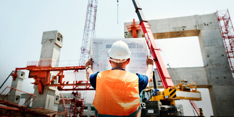 Site engineer on a construction site