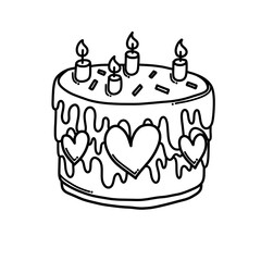 Cake Doodle vector icon. Drawing sketch illustration hand drawn cartoon line eps10