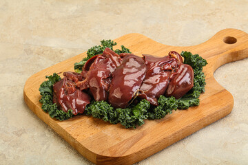 Raw chicken liver for cooking