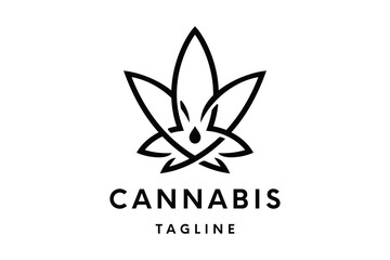 cannabis Logo or Hemp Logo Vector Template