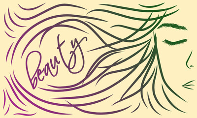 Abstract beauty woman face with closed eyes background