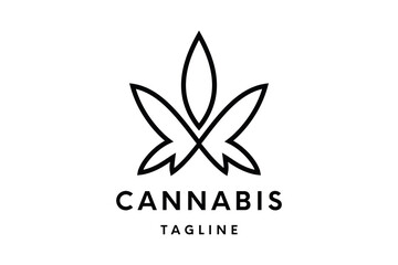 cannabis Logo or Hemp Logo Vector Template