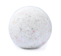Bright bath bomb isolated on white. Spa product