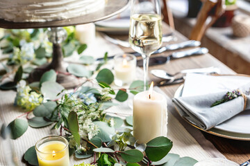 Wedding reception table setting