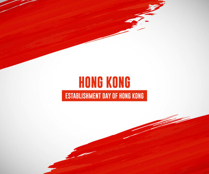 Happy establishment day of Hong Kong with creative watercolor splash background