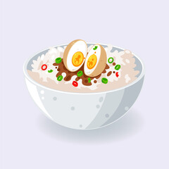 Delicious mayak eggs, Korean marinated eggs vector illustration