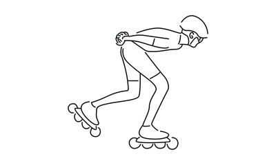 Roller skate player vector illustration