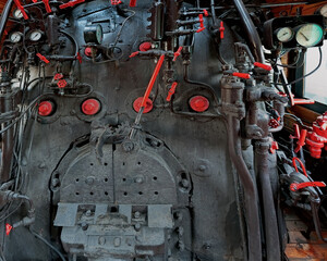 Engine detail of a steam locomotive
