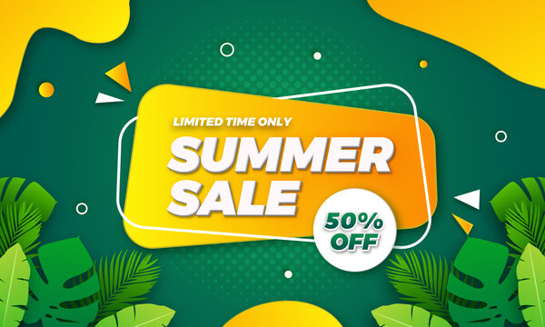 Summer Sale with Text Effect Banner Design