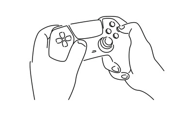Hand holding game controller vector illustration © barnawi