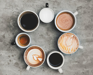 Obraz na płótnie Canvas Aerial view of various coffee