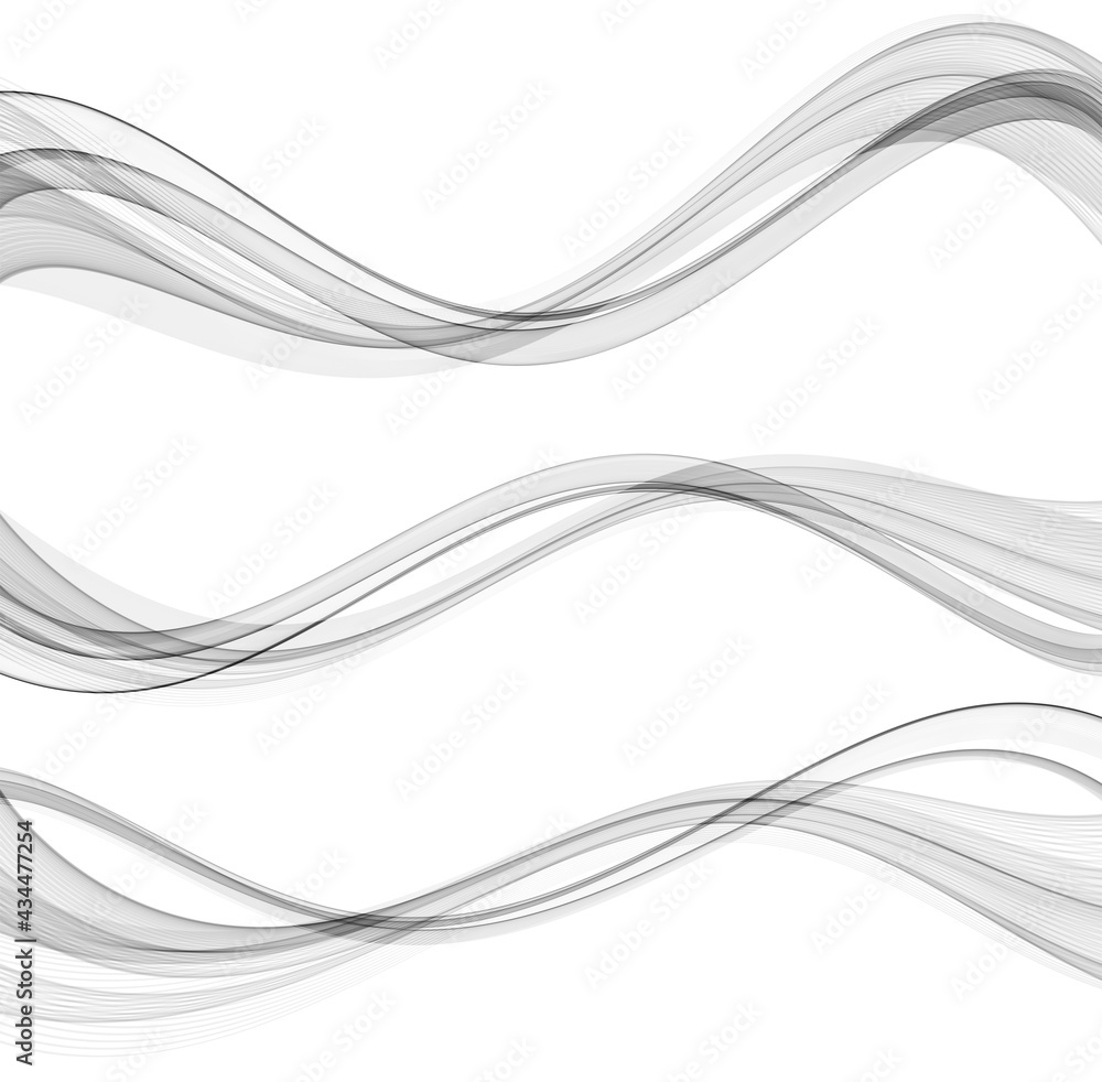 Poster Vector abstract flowing wave lines isolated on white background. Design element for technology, science, modern concept.