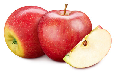 Red apple isolated with clipping path