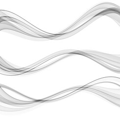 Vector abstract flowing wave lines isolated on white background. Design element for technology, science, modern concept.