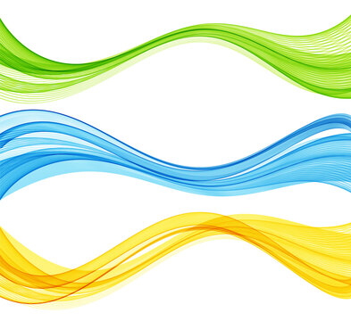 Vector abstract colorful flowing wave lines isolated on white background. Design element for technology, science, modern concept. © Maryna Stryzhak