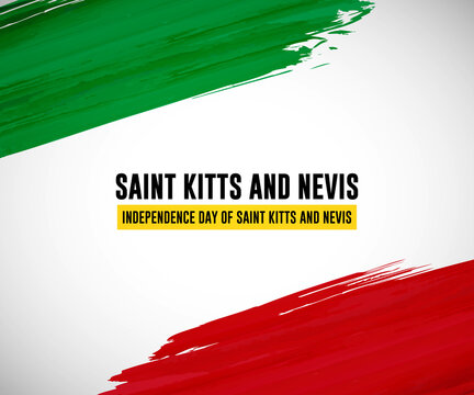 Happy independence day of Saint Kitts and Nevis with creative watercolor splash background