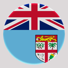 3D Flag of Fiji on circle