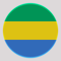3D Flag of Gabon on circle