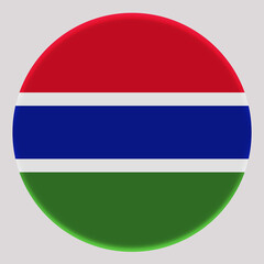3D Flag of Gambia on circle