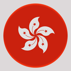 3D Flag of Hong Kong on circle