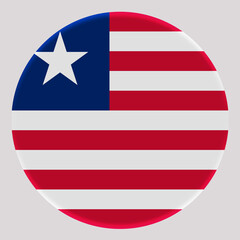 3D Flag of Liberia on circle