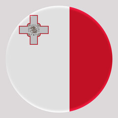 3D Flag of Malta on circle