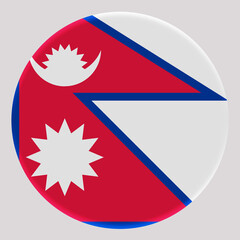 3D Flag of Nepal on circle