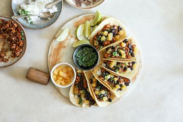 Homemade vegan taco food photography - obrazy, fototapety, plakaty