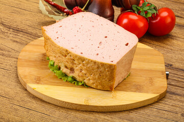 Homemade baked traditional meat loaf