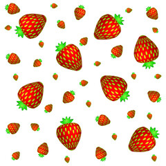 Seamless pattern with strawberries on a white isolated background