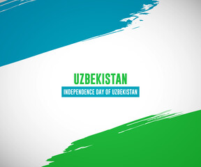 Happy independence day of Uzbekistan with creative watercolor splash background