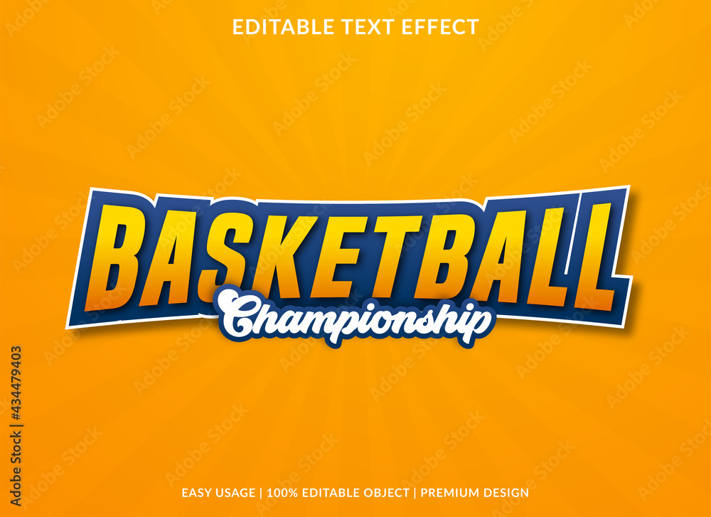 Wall mural basketball text effect template with bold style use for business logo and brand - Wall murals